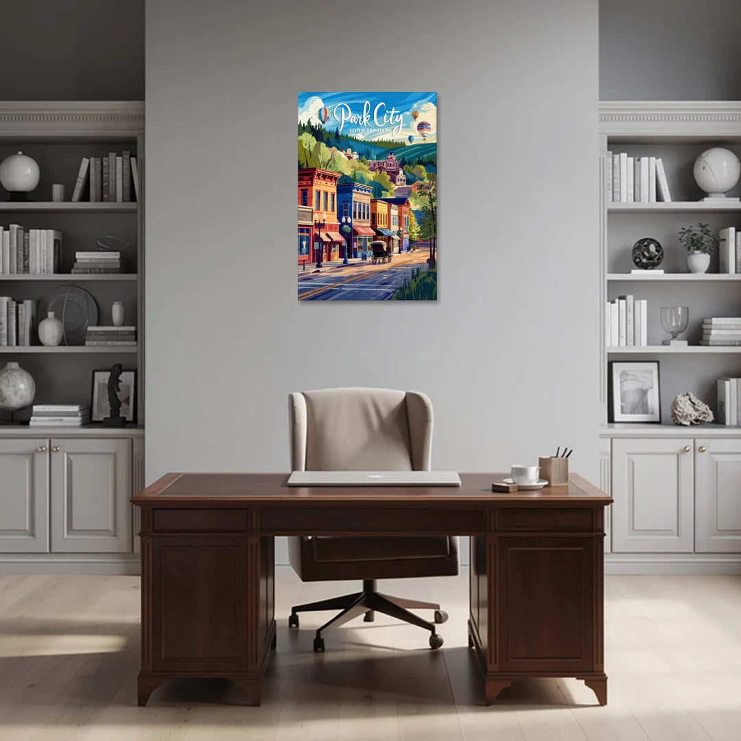 Park City Scenic Downtown - Canvas Wall Art - Office - 24x36
