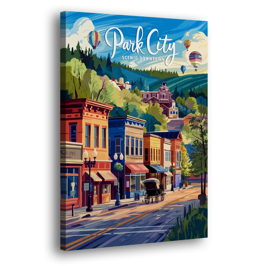 Park City Scenic Downtown Side - Canvas Wall Art