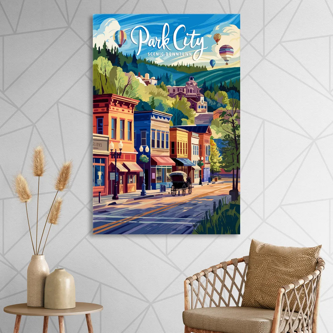 Park City Scenic Downtown Sitting Room - Canvas Wall Art