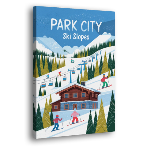 Park City Ski Slopes - Canvas Wall Art - Side