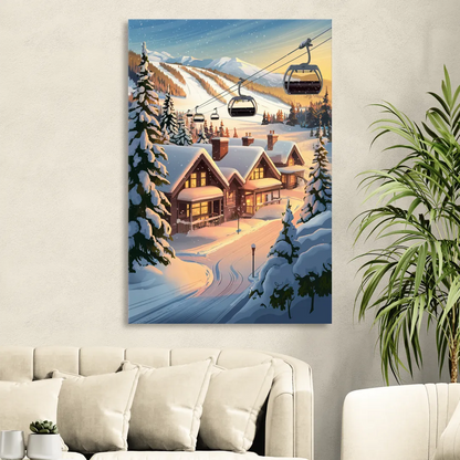 Park City Snowy Landscape Living Room - Canvas Wall Art
