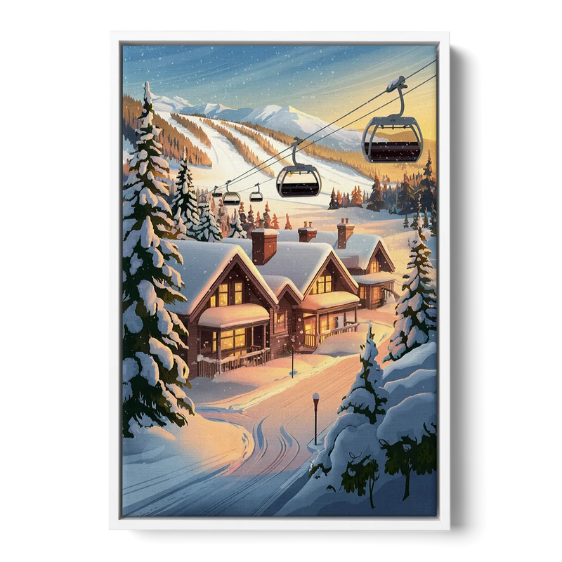 Park City Snowy Landscape Front - White Canvas Wall Art