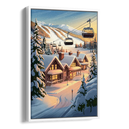 Park City Snowy Landscape Side - White Canvas Wall Art
