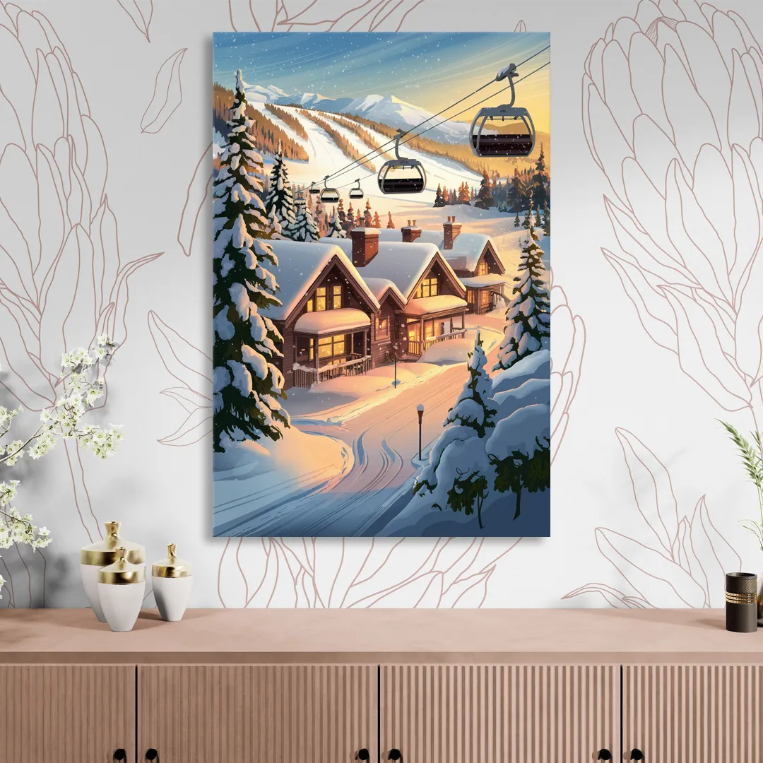Park City Snowy Landscape Sitting Room - Canvas Wall Art