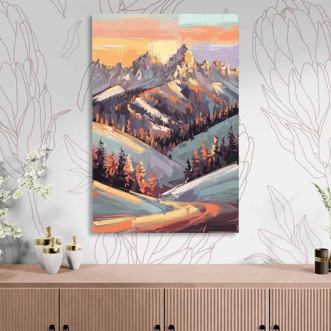 Park City Sunrise Panorama Living Room - Canvas Wall Art
