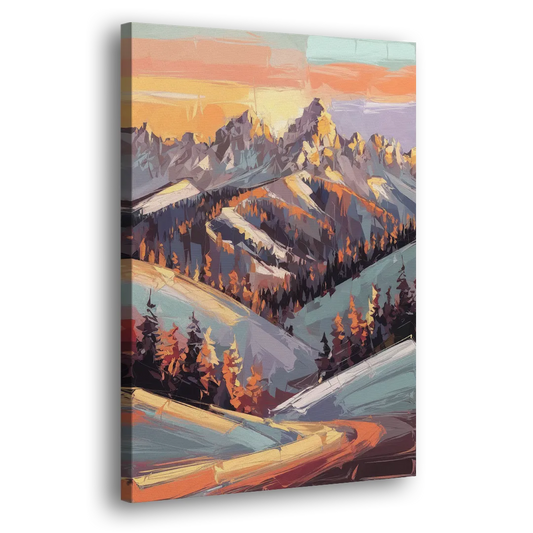 Park City Sunrise Panorama Side - Canvas Wall Art