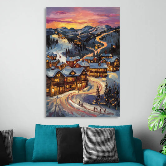 Park City Sunset Glow Living Room - Canvas Wall Art