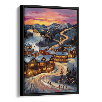 Park City Sunset Glow Side - Black Canvas Wall Art