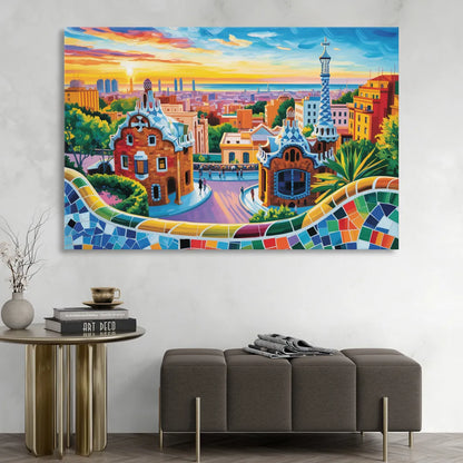 Park Guell Dreams Sitting Room - Canvas Wall Art