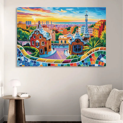 Park Guell Dreams Living Room - Canvas Wall Art