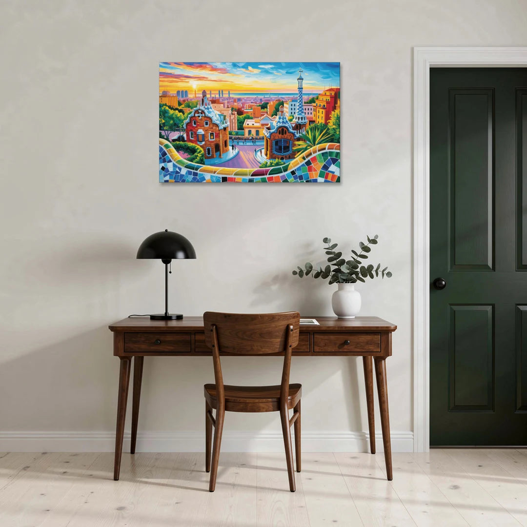 Park Guell Dreams - Canvas Wall Art - Office - 36x24