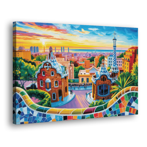 Park Guell Dreams - Canvas Wall Art - Side
