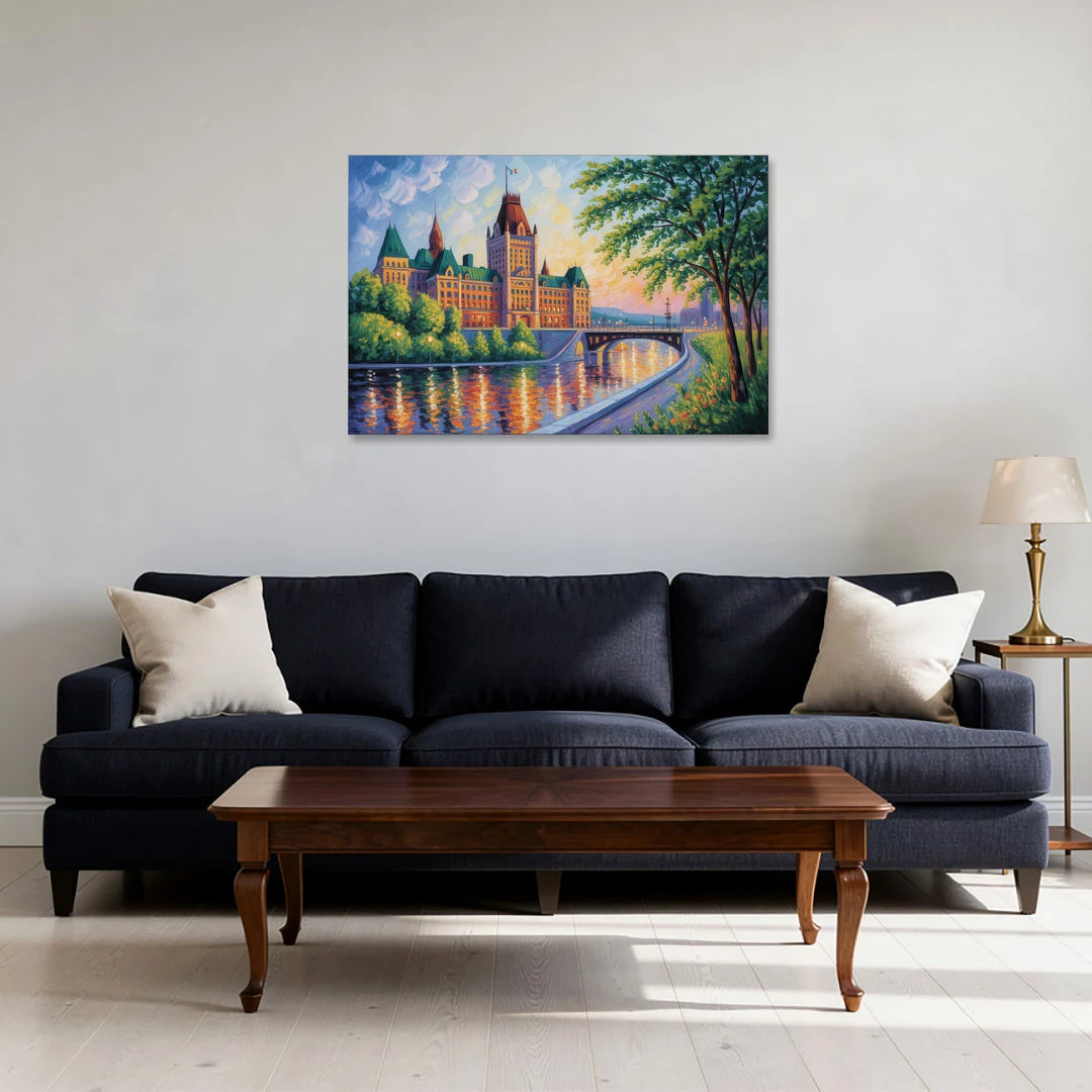 Parliament Building Quebec - Canvas Wall Art - Sofa - 36x24