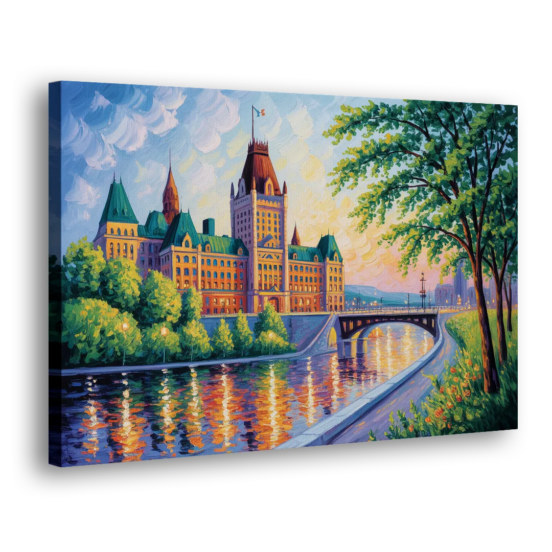 Parliament Building Quebec Side - Canvas Wall Art