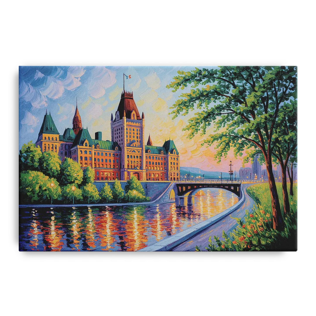 Parliament Building Quebec Front - Canvas Wall Art