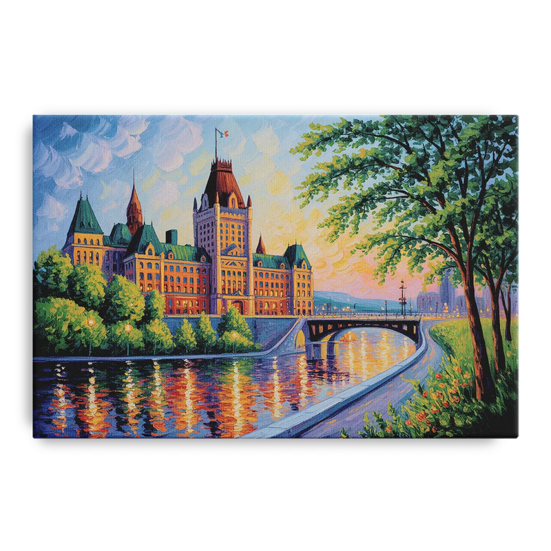 Parliament Building Quebec Front - Canvas Wall Art
