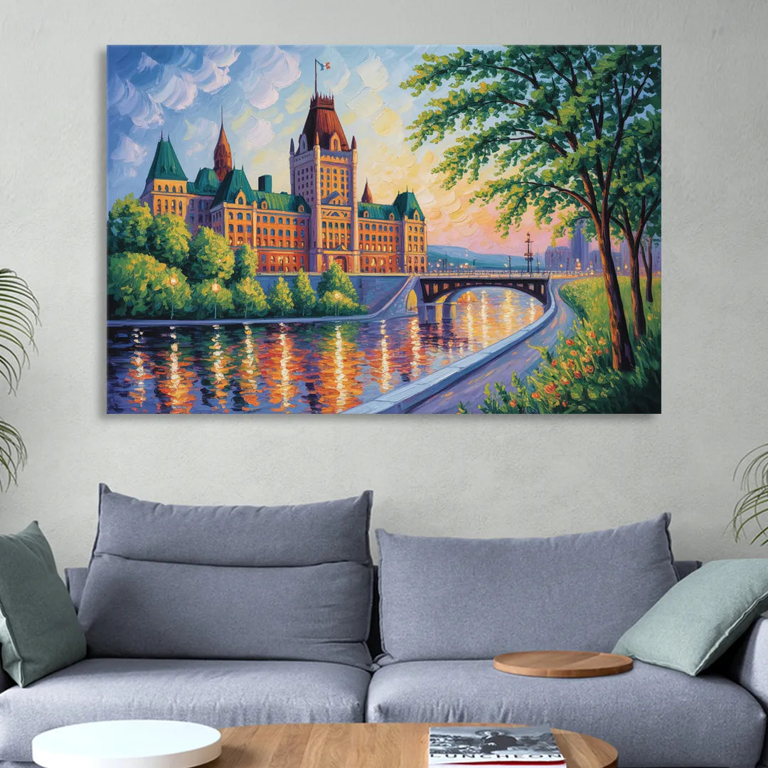 Parliament Building Quebec Sitting Room - Canvas Wall Art