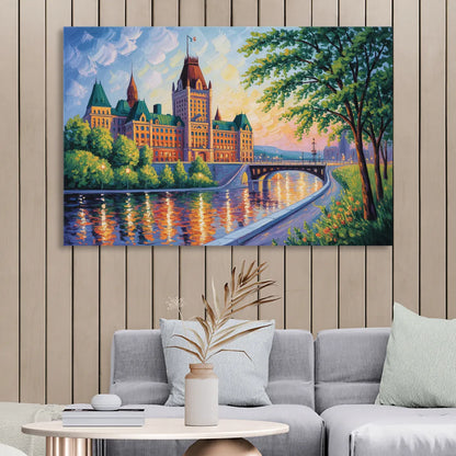 Parliament Building Quebec Living Room - Canvas Wall Art