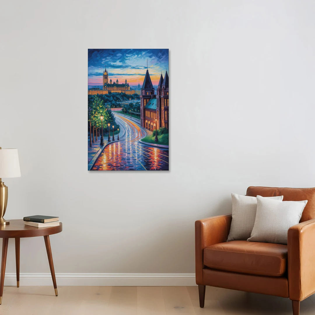Parliament Hill Twilight - Canvas Wall Art - Sofa - 24x36