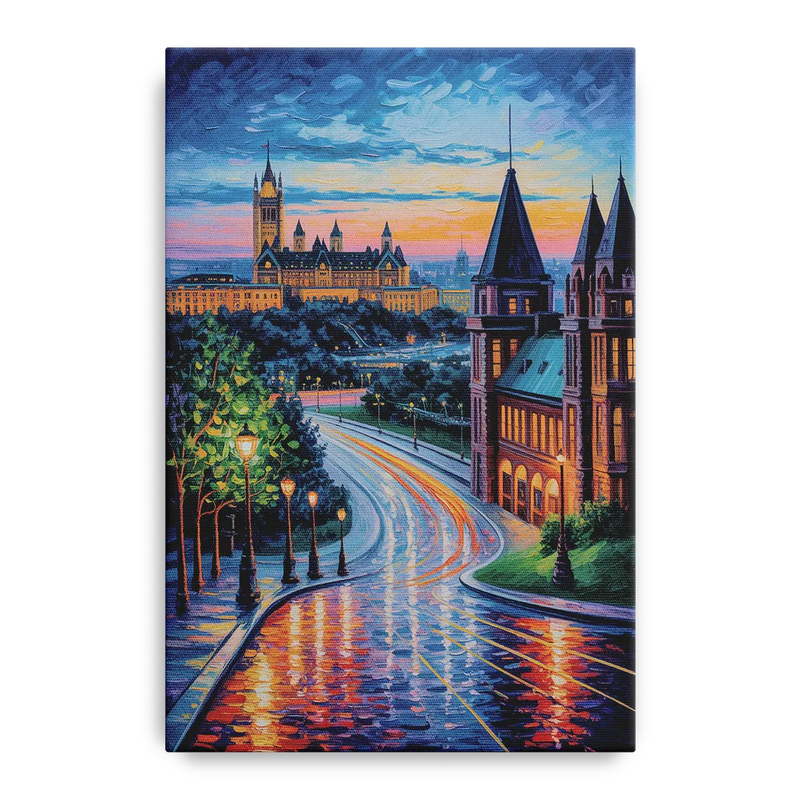 Parliament Hill Twilight Front - Canvas Wall Art