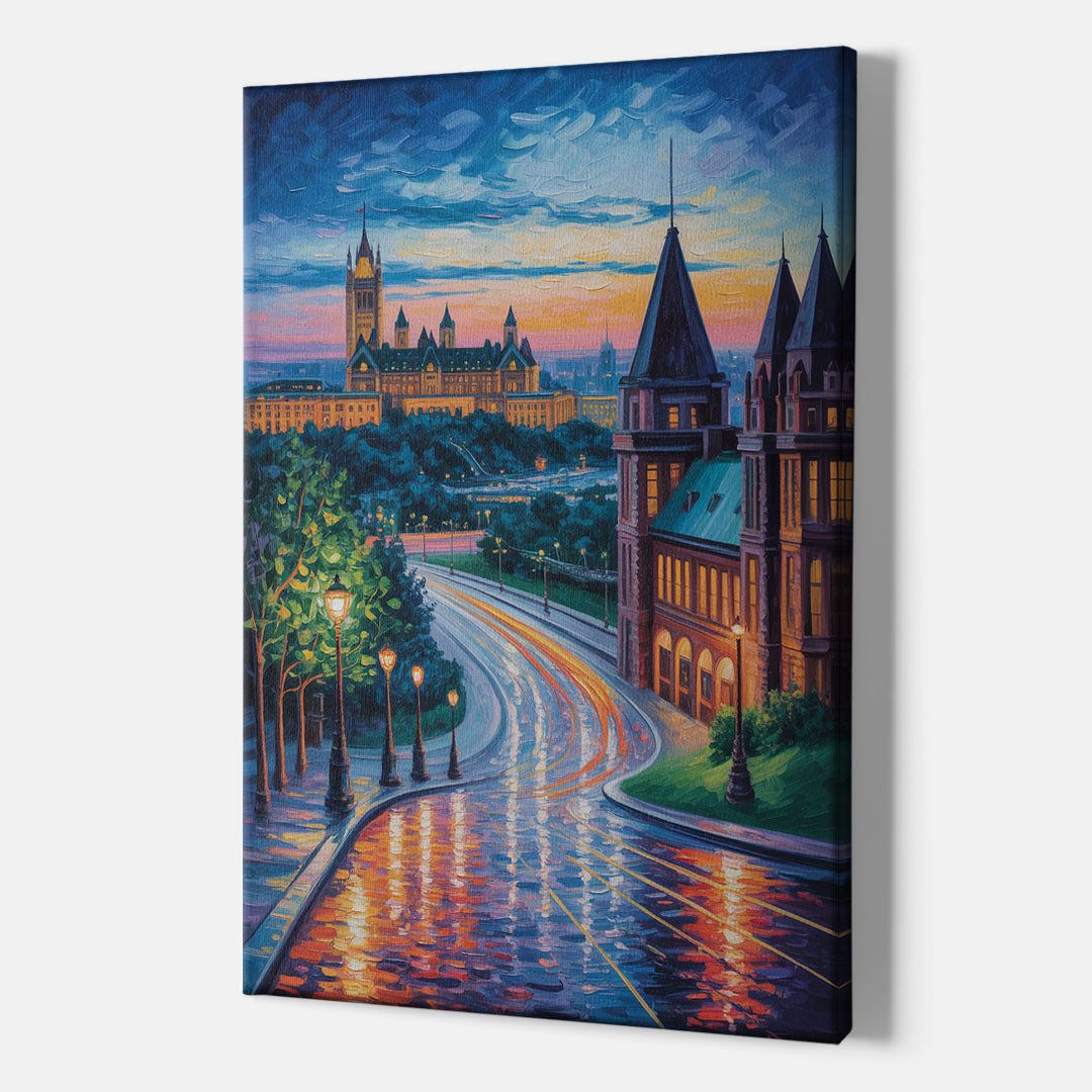 Parliament Hill Twilight - Canvas Print Art Sides
