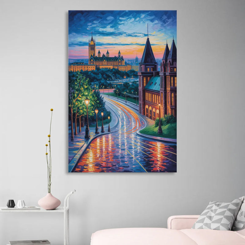 Parliament Hill Twilight Sitting Room - Canvas Wall Art