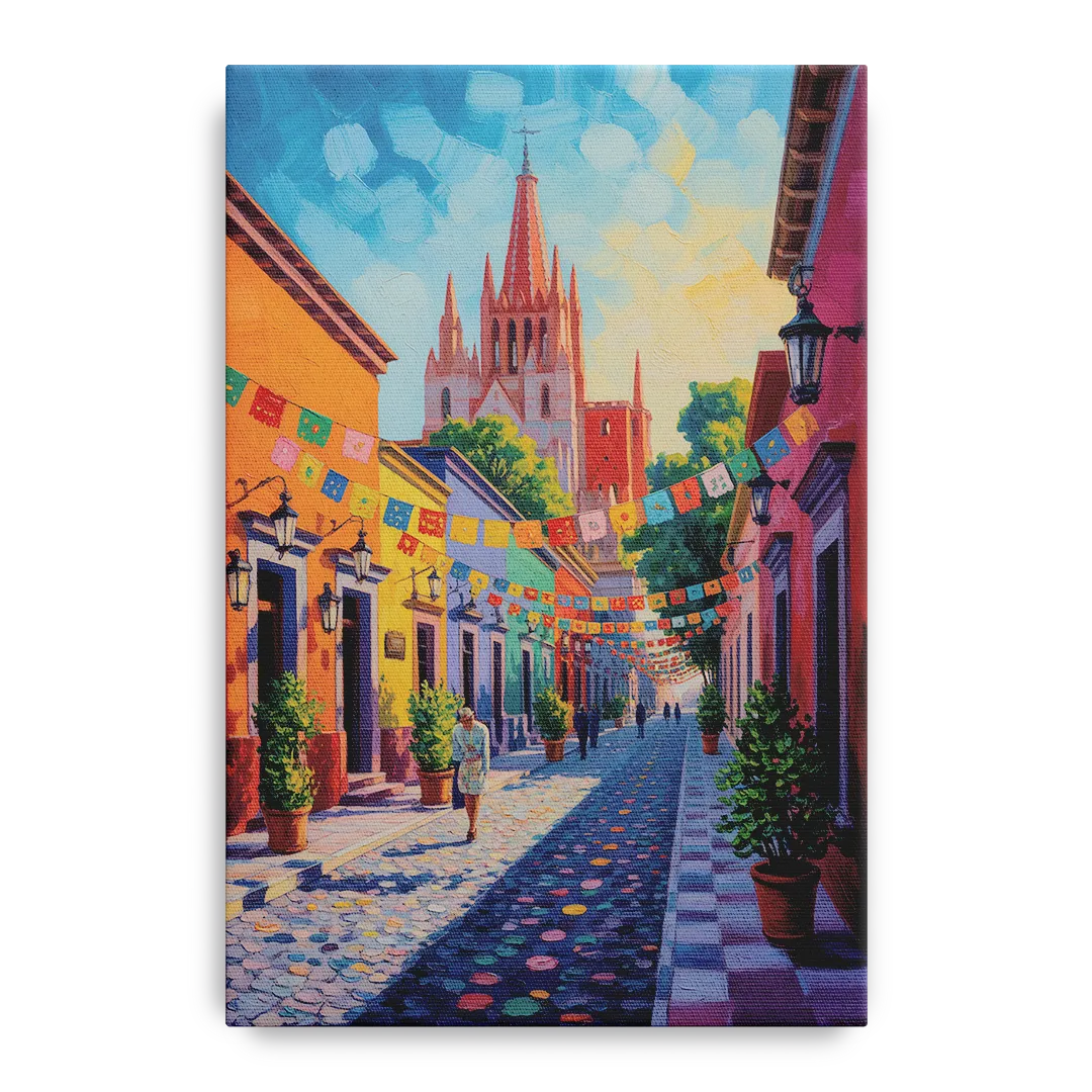 Parroquia de San Miguel Front - Canvas Wall Art