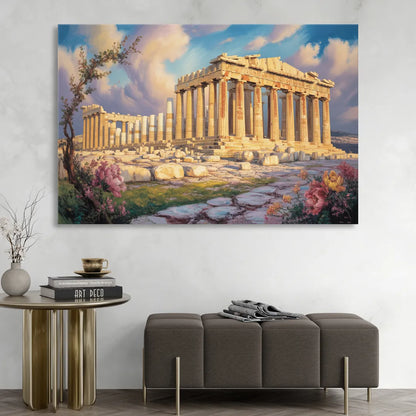 Parthenon Glory Living Room - Canvas Wall Art