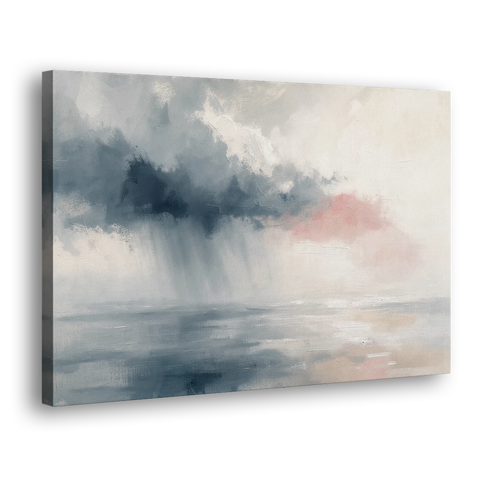 Passing Rain Over a Calm Sea Above the Headboard - Canvas Wall Art