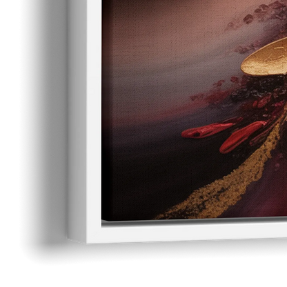 Passion Waves Red Abstract - Close-Up White Frame Canvas