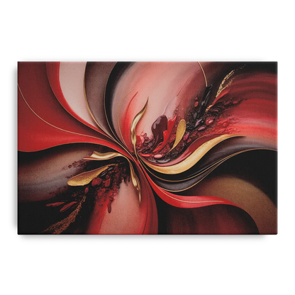 Passion Waves Red Abstract Front - Canvas Wall Art