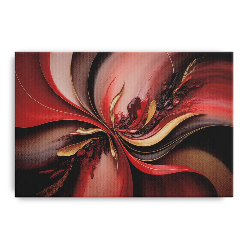 Passion Waves Red Abstract Front - Canvas Wall Art