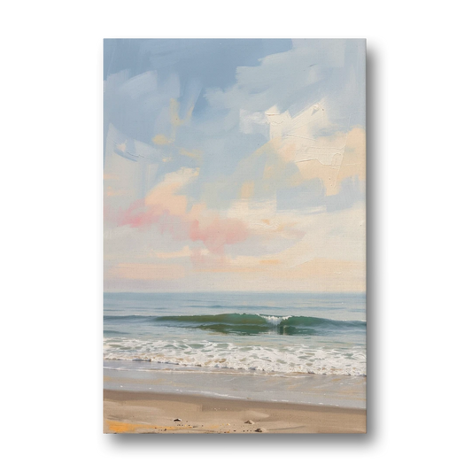 Pastel Abstract Wall Art of a Blush Morning Sea - Canvas Wall Art - Front