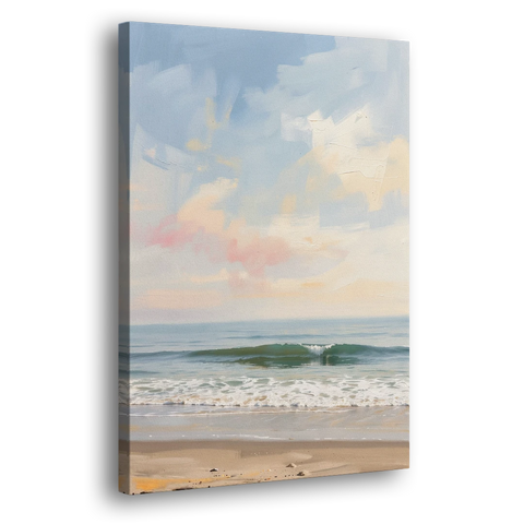 Pastel Abstract Wall Art of a Blush Morning Sea - Canvas Wall Art - Side