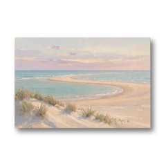 Pastel Beach Painting with Seafoam Lagoon - Canvas Wall Art - Front