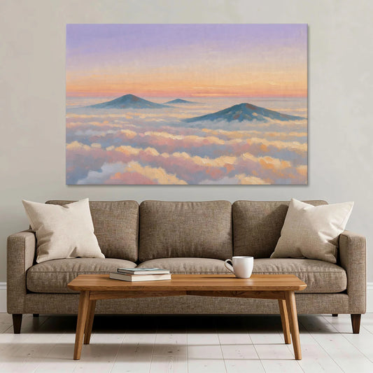 Peaceful Wall Art for Bedroom Twilight Summits - Canvas Wall Art - Sofa - 60x40
