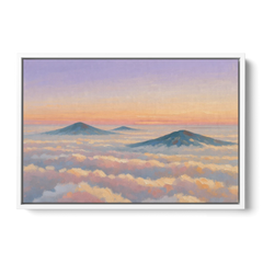 Peaceful Wall Art for Bedroom Twilight Summits - White Framed Canvas Wall Art - Front