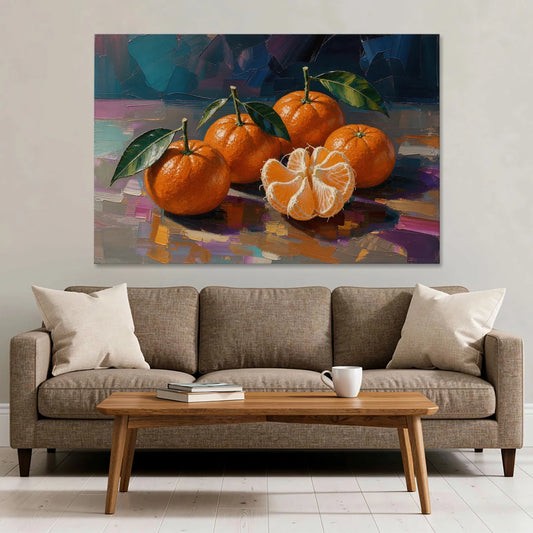 Peeled Clementine Cluster for the Contemporary Kitchen - Canvas Wall Art - Sofa - 60x40