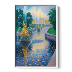 Peterhof Grandeur - White Framed Canvas Wall Art - Front