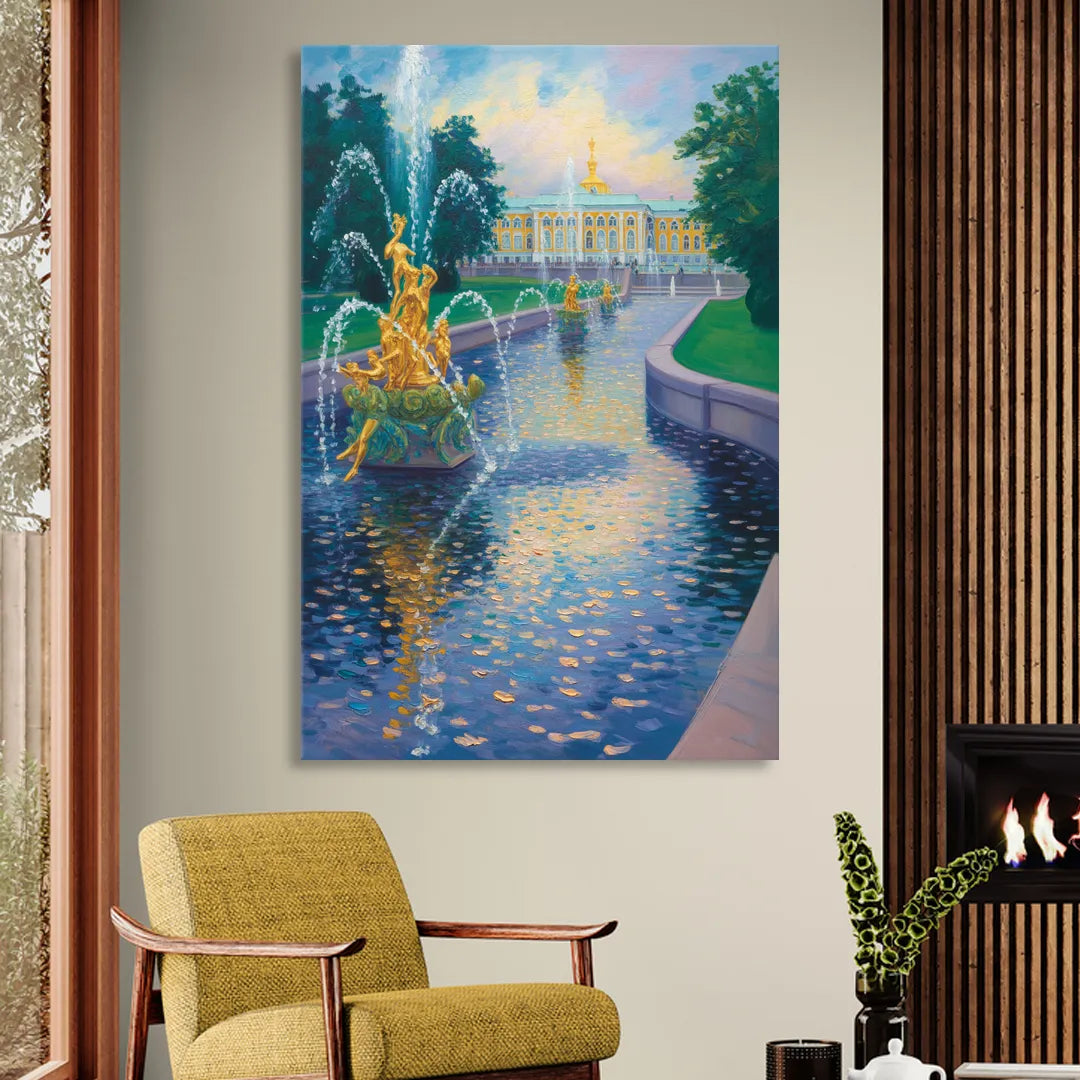 Peterhof Grandeur Living Room - Canvas Wall Art