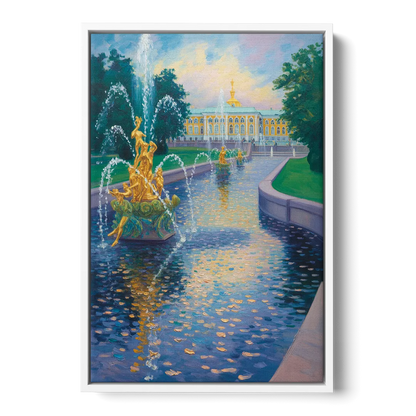Peterhof Grandeur Front - White Canvas Wall Art