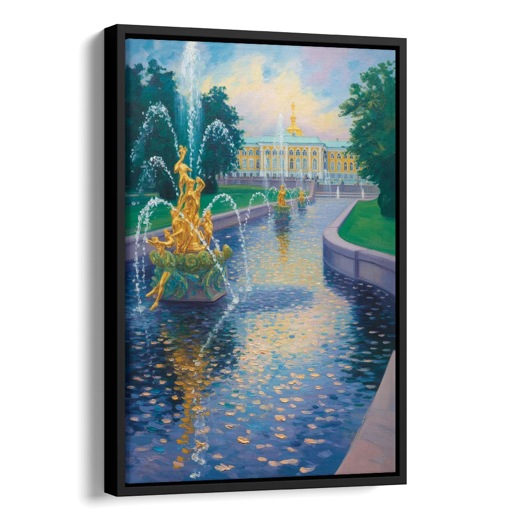 Peterhof Grandeur Side - Black Canvas Wall Art
