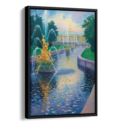 Peterhof Grandeur Side - Black Canvas Wall Art