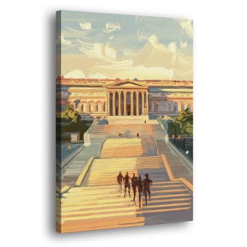 Philadelphia Art Museum Steps - Canvas Wall Art - Side