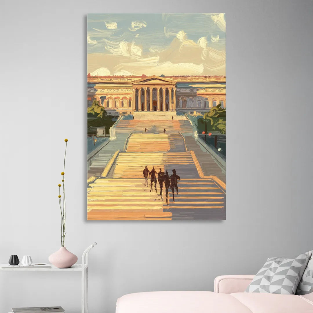 Philadelphia Art Museum Steps Living Room - Canvas Wall Art