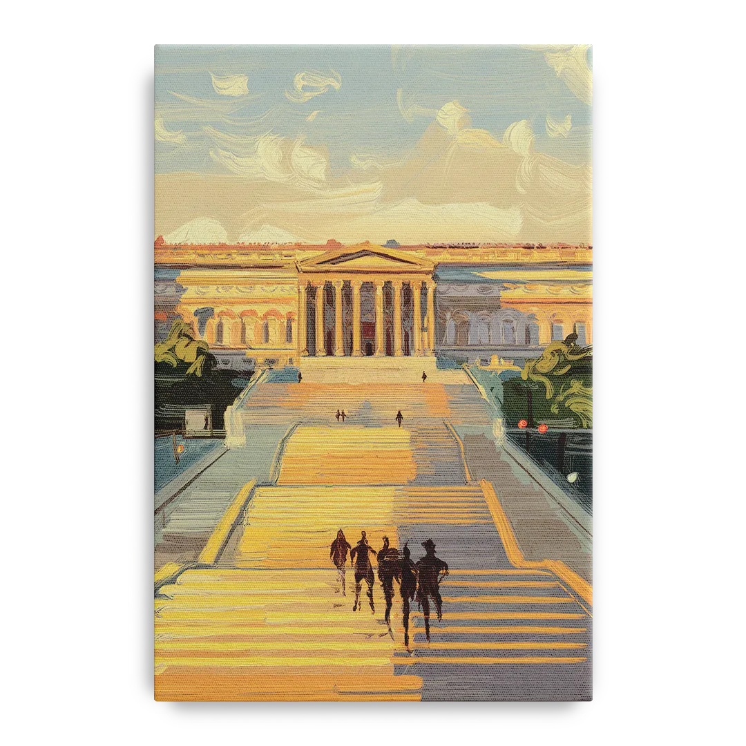 Philadelphia Art Museum Steps Front - Canvas Wall Art