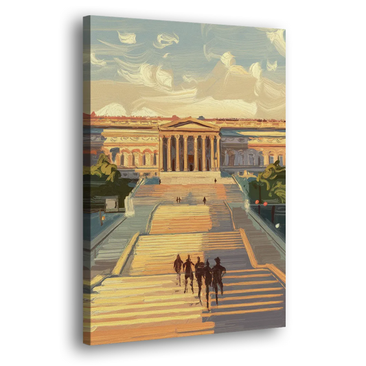Philadelphia Art Museum Steps Side - Canvas Wall Art