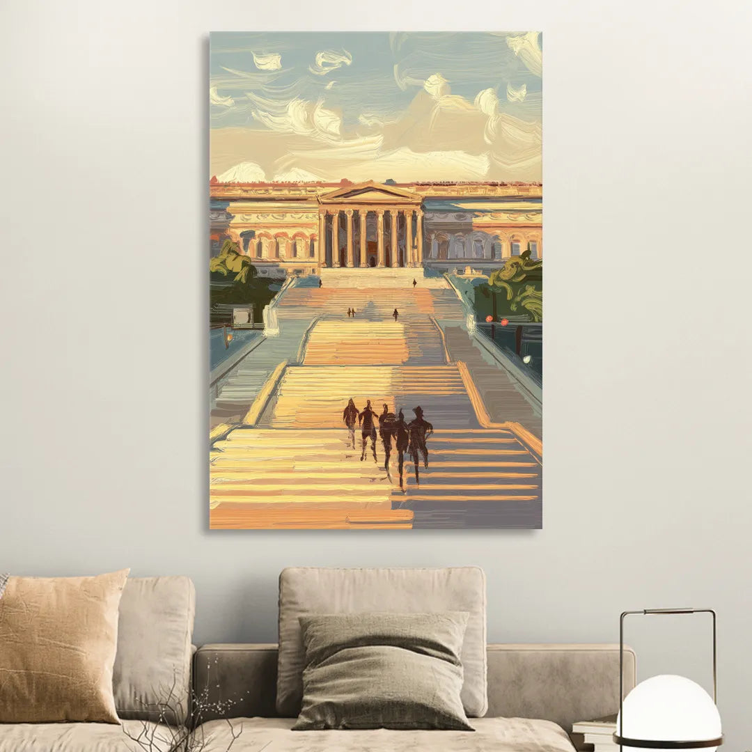 Philadelphia Art Museum Steps Sitting Room - Canvas Wall Art