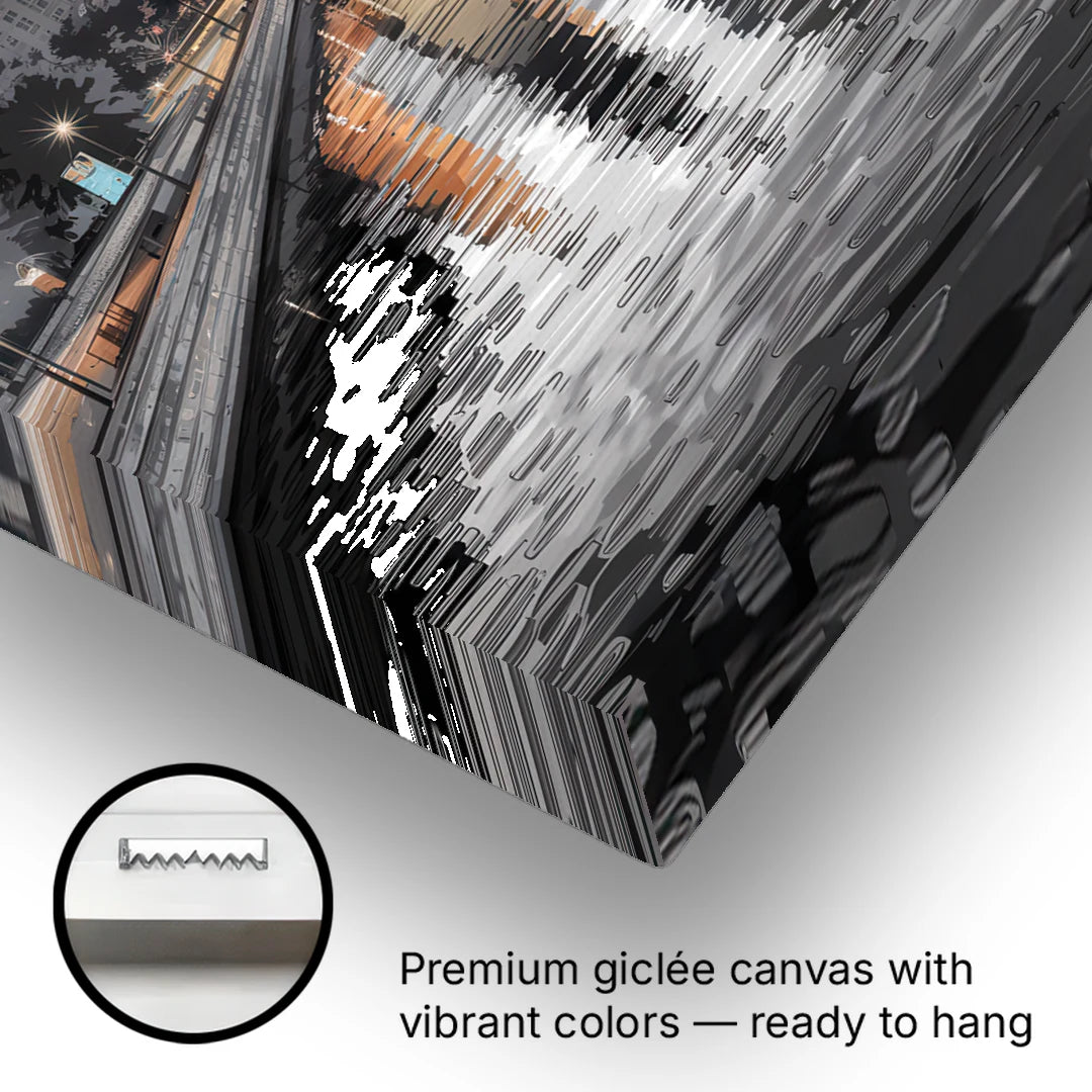 Philadelphia Black and White - Canvas Wall Art - Gallery Wrap Corner