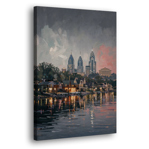Philadelphia Black and White - Canvas Wall Art - Side